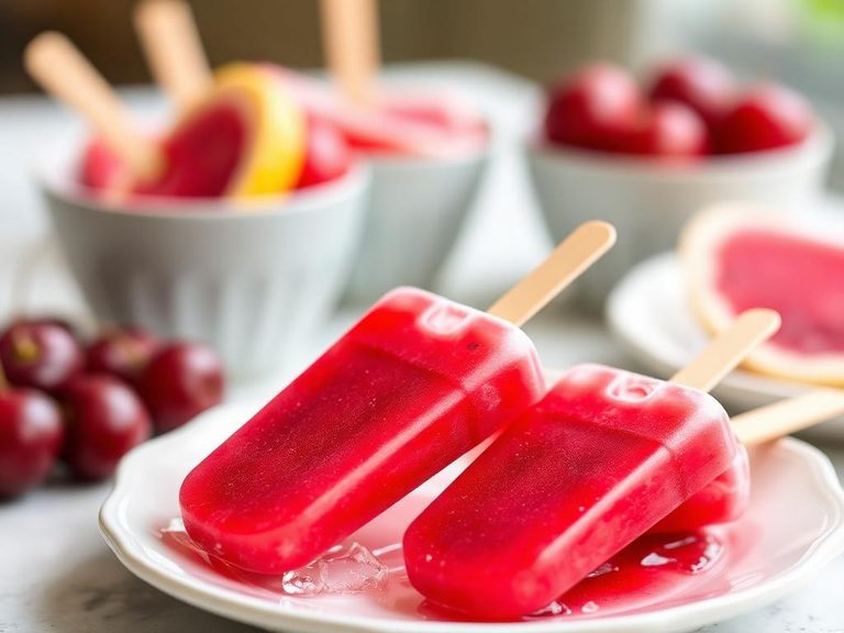 Diet Cran Cherry Popsicles