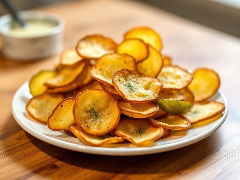 Dill pickle potato chips