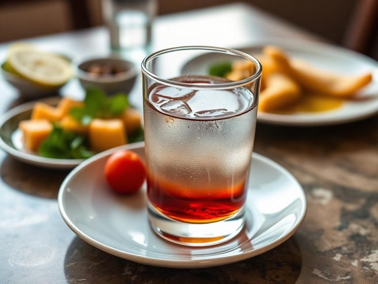 Diluted with water as a first drink