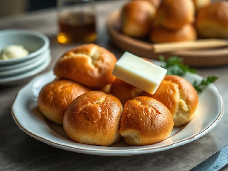 Dinner rolls with butter
