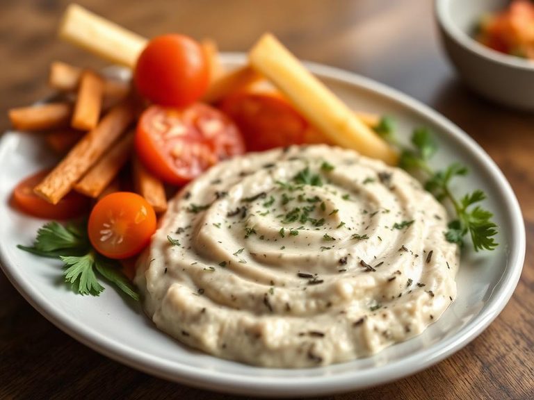 Dip with herbs and vegetables