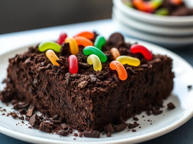 Dirt cake (with cookies and gummy worms)