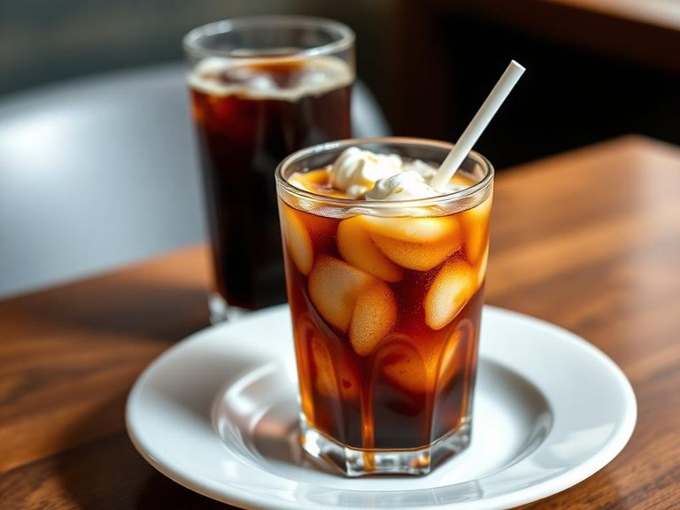 Dirty soda (cola with cream and flavored syrup)
