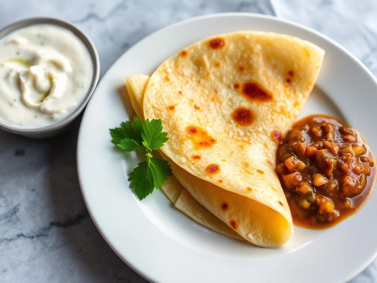 Dosa with Sambar and Coconut Chutney