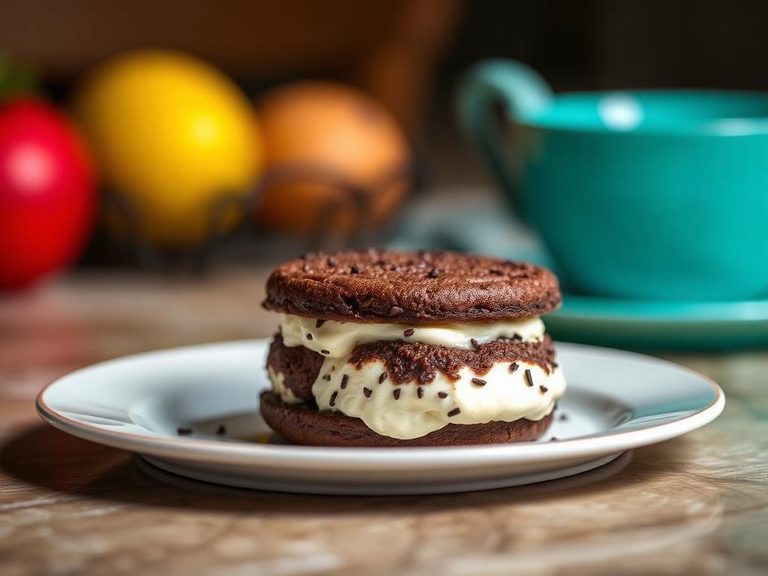 Double Chocolate Brownie Ice Cream Sandwich