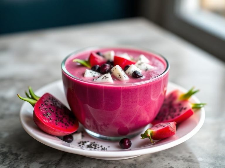 Dragon fruit smoothie bowl