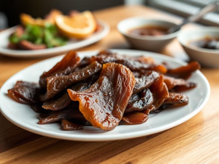 Dried and smoked sea lion liver strips