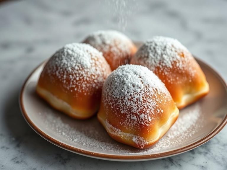 Dusting on beignets