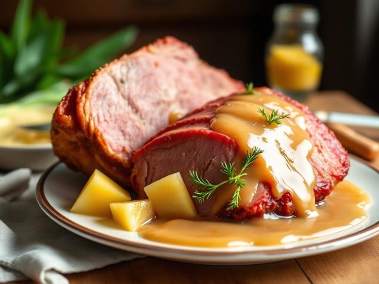 Easter Ham with Pineapple Glaze and Gravy