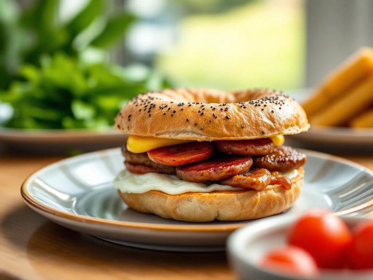 Egg and Sausage Bagel Melt