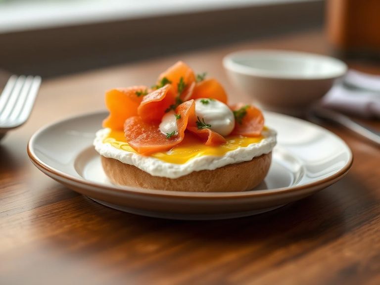 Egg Bagel with Lox and Cream Cheese