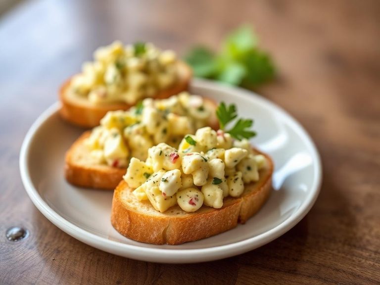 Egg Salad on Crostini