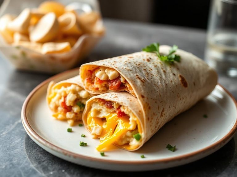 Egg white and cheese breakfast burrito