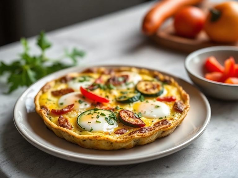 Egg white frittata with zucchini and peppers