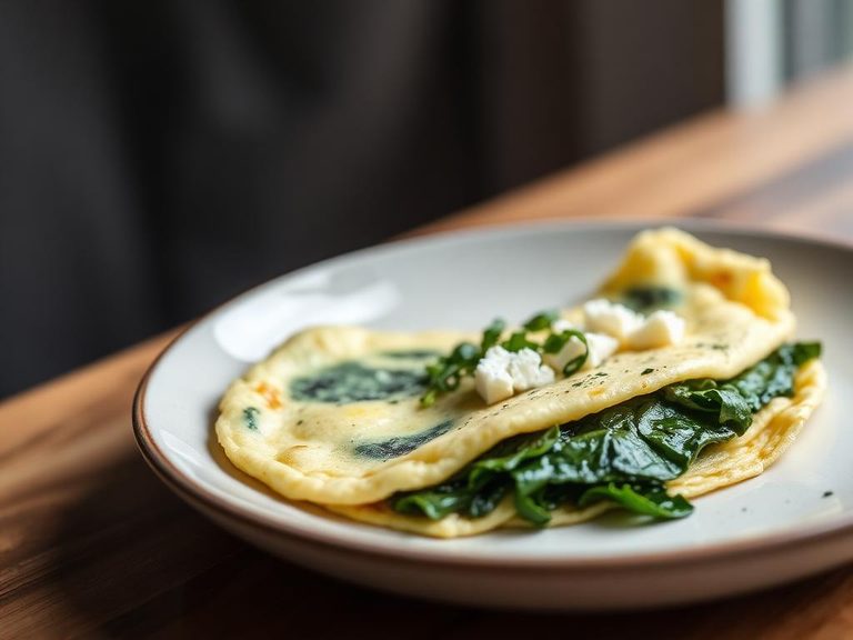 Egg White Omelet with Spinach and Feta