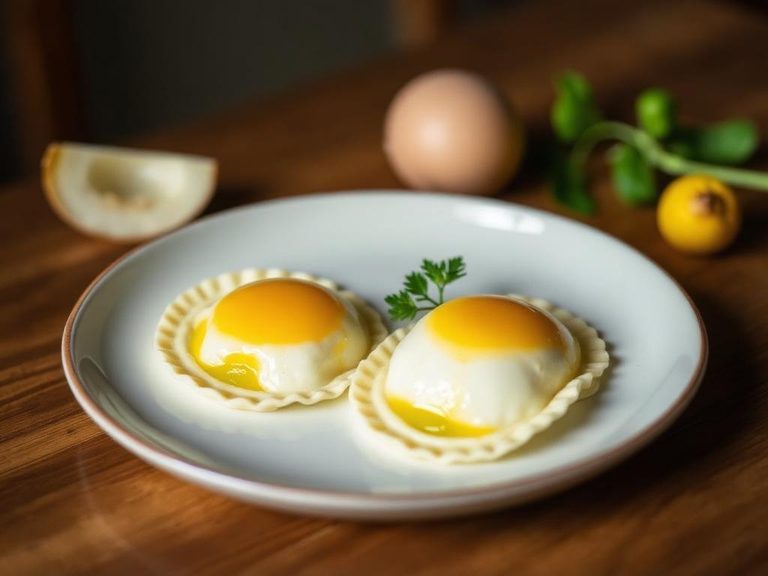 Egg yolk raviolo