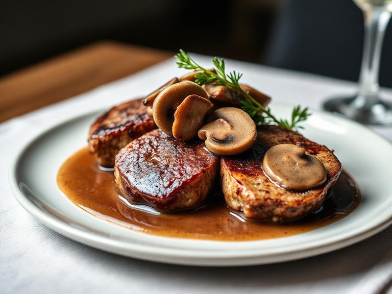 Elk Medallions with Mushroom Sauce