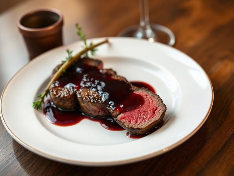 Elk Steak with Cherry Reduction