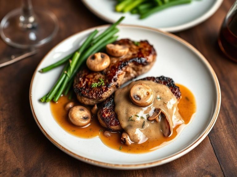 Elk Steaks with Mushroom Sauce