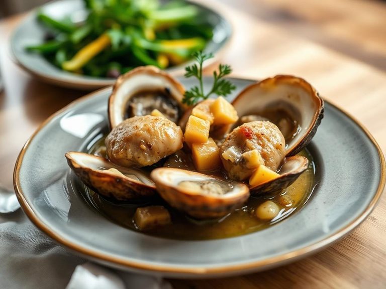 Emu and oyster stew
