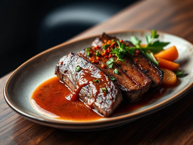 Emu Steak with Pepper Sauce