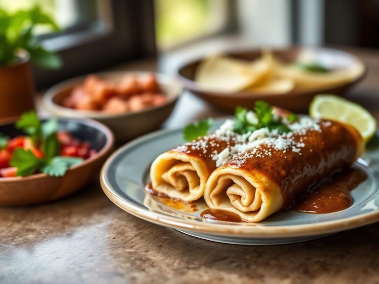Enchiladas de Mole con Pollo