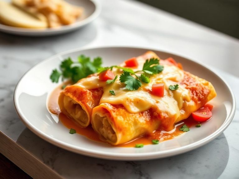 Enchiladas de Pollo con Queso