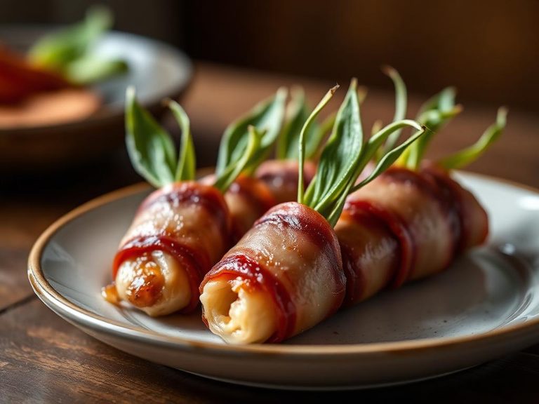 Endive wrapped in prosciutto or bacon