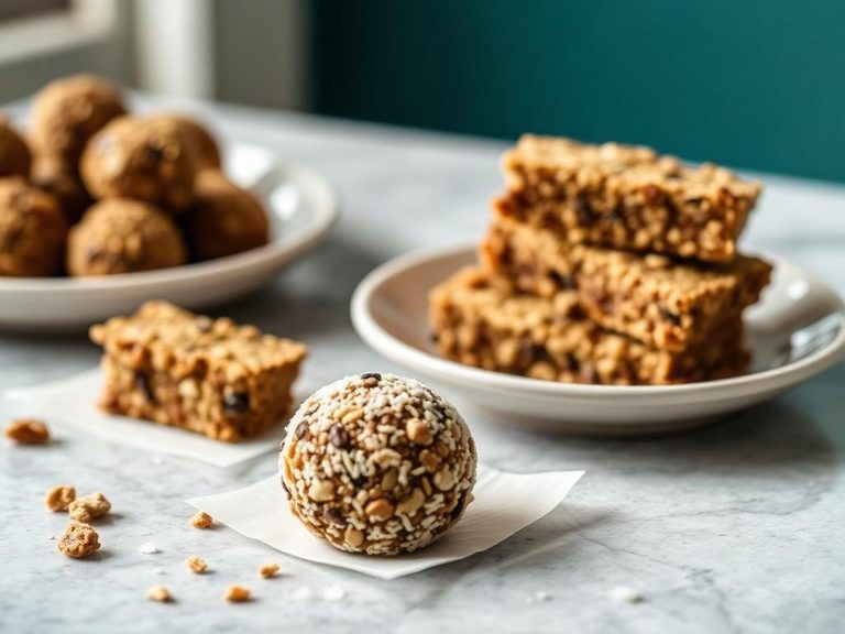Energy balls and homemade granola bars