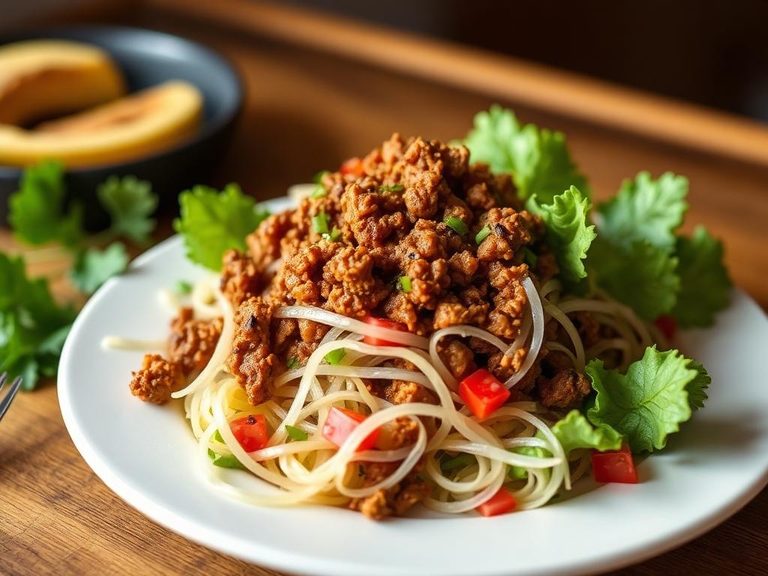 Ensalada de Lechuga con Carne Molida