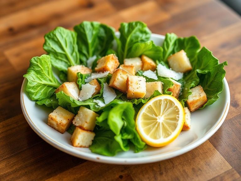 Escarole Salad with Lemon, Parmesan, and Croutons