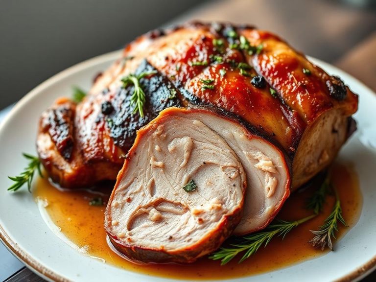 European-style roasted pork with herbs