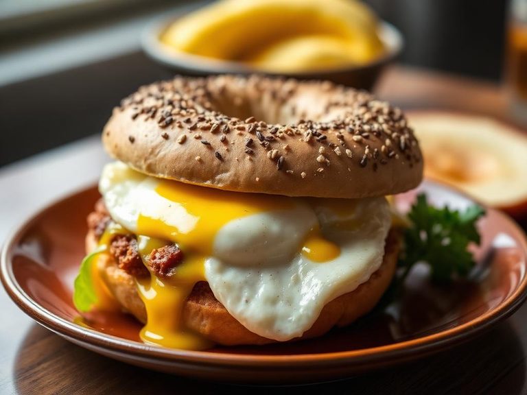 Everything Bagel with Egg and Cheese