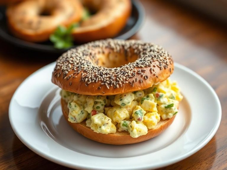 Everything bagel with egg salad