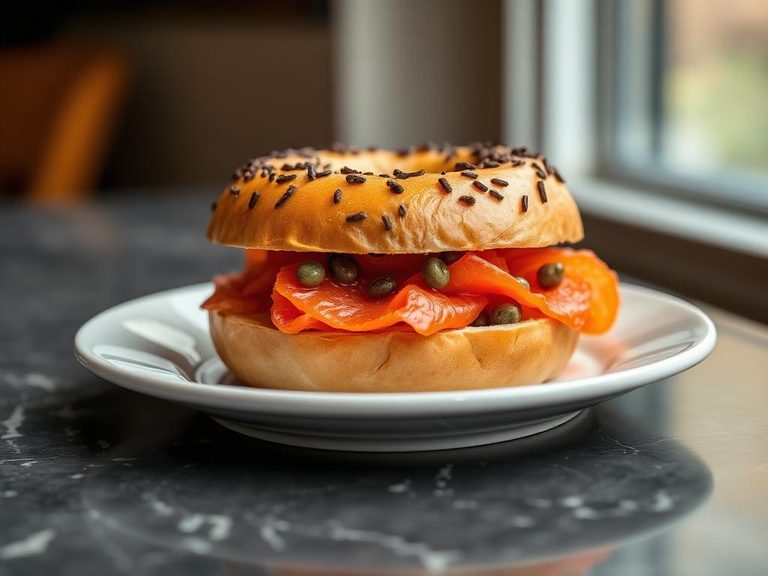 Everything Bagel with Lox and Capers