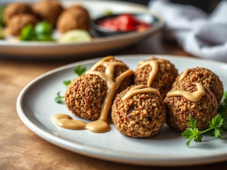 Falafel with tahini drizzle