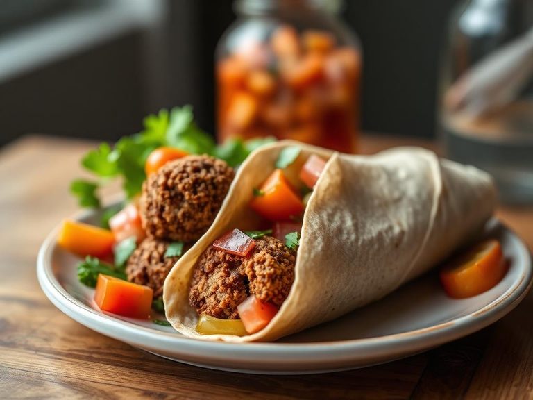 Falafel Wrap with Pickled Vegetables