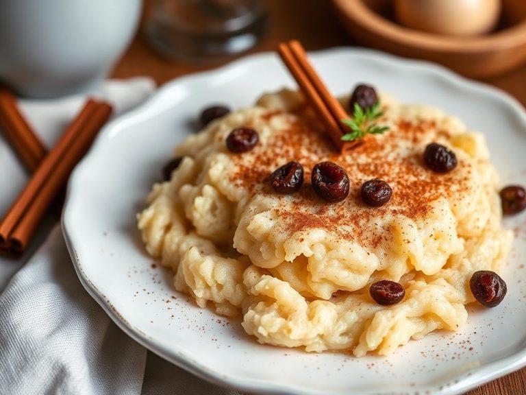 Farina with cinnamon and raisins