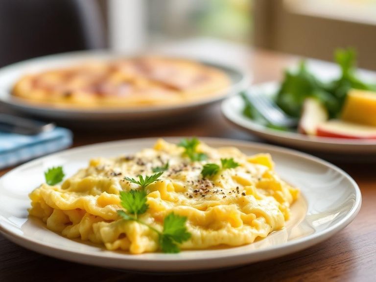Fat-free scrambled eggs or omelets