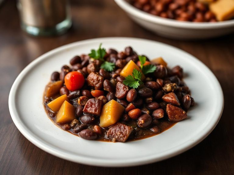 Feijoada (Brazilian black bean stew, but red beans are a common variant)