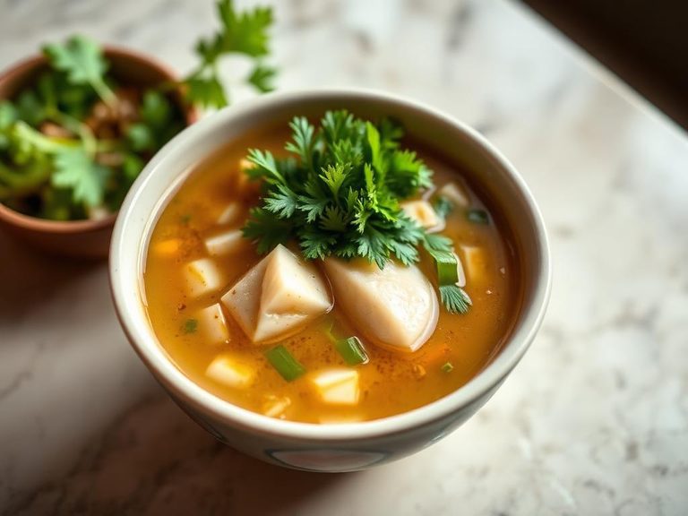 Fern and Egg Drop Soup