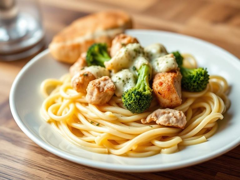 Fettuccine Alfredo with Chicken and Broccoli