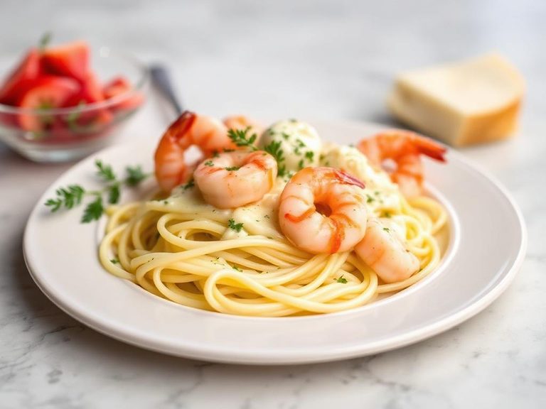 Fettuccine Alfredo with Shrimp