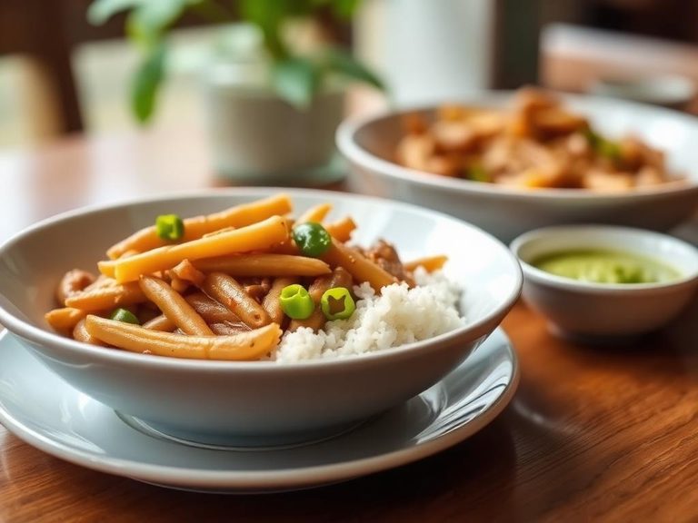 Filipino adobo with yardlong beans