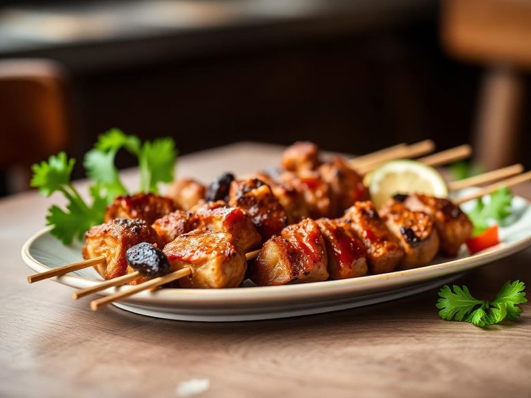 Filipino pork barbecue skewers