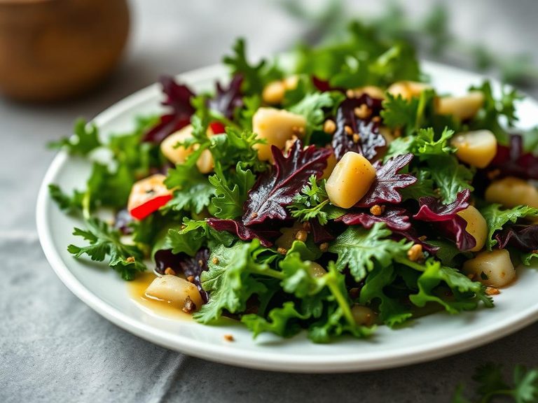 Fireweed leaf salad with vinaigrette