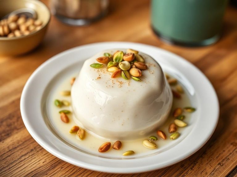 Firni with pistachio garnish