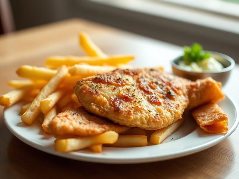 Fish and chips (simplified home version)