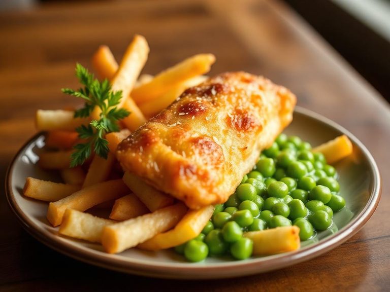 Fish and Chips with Mushy Peas