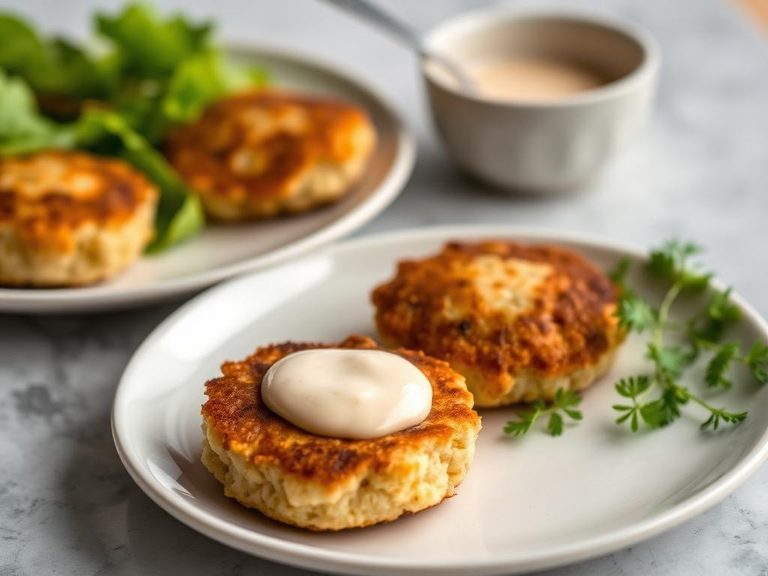 Fish cakes with tartar sauce